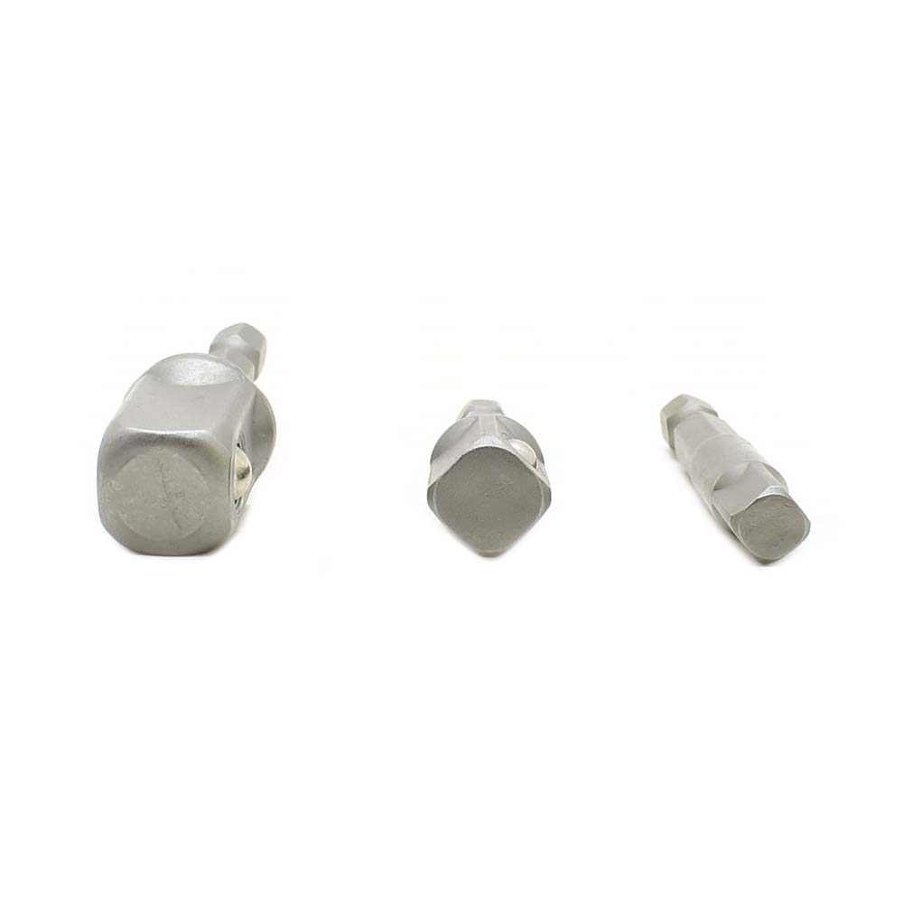 3PCS Set 1/4" 3/8" 1/2" Square Socket Adapter - 1/4" Hex Shank - Power Extension Bit Set for Drills - SE 2549