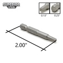 25 Display Pack - 2# Square Recess Screwdriver Bits - 2 Inch Long