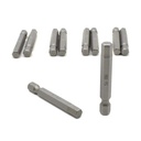 10 Display Pack - Single End Hexagonal Screwdriver Bits - 2 Inch Long - 6mm Hex