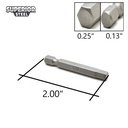 10 Display Pack - Single End Hexagonal Screwdriver Bits - 2 Inch Long - 6mm Hex