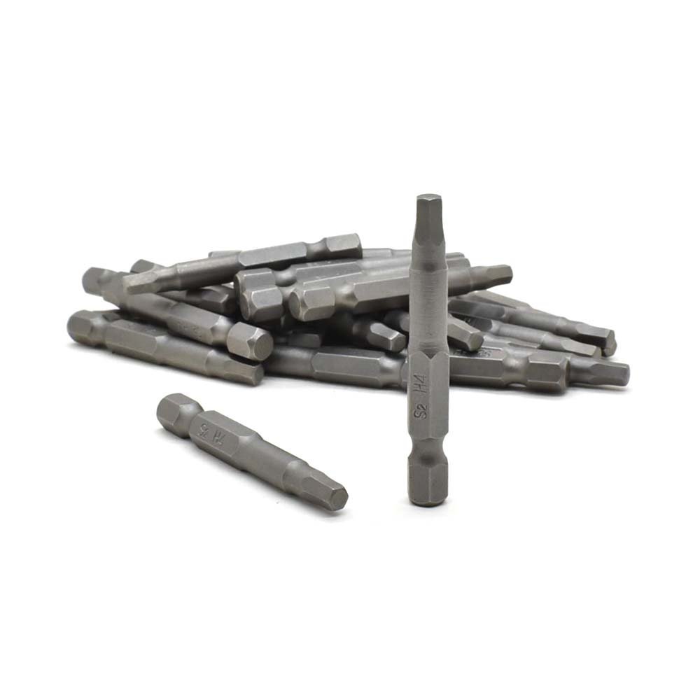 25 Display Pack - Single End Hexagonal Screwdriver Bits - 2 Inch Long - 4mm Hex