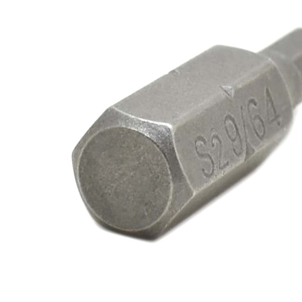 50 Display Pack - Single End Hexagonal Screwdriver Bits - 1 Inch Long - 9/64 Hex
