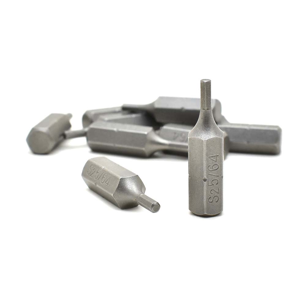 10 Display Pack - Single End Hexagonal Screwdriver Bits - 1 Inch Long - 5/64 Hex