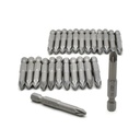 25 Display Pack - 2# Single End Pozidriv Screwdriver Bits - 2 Inch Long