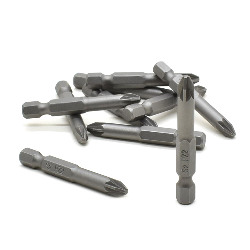 10 Display Pack - 2# Single End Pozidriv Screwdriver Bits - 2 Inch Long