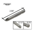 10 Display Pack - 2# Single End Pozidriv Screwdriver Bits - 2 Inch Long