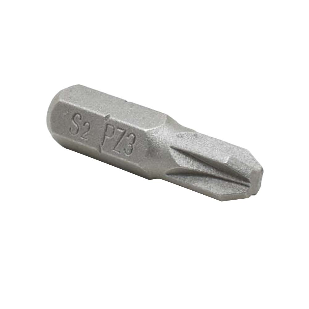 10 Display Pack - 3# Single End Pozidriv Screwdriver Bits - 1 Inch Long
