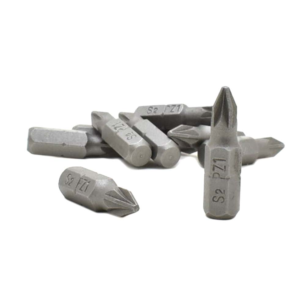 50 Display Pack - 1# Single End Pozidriv Screwdriver Bits - 1 Inch Long