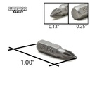 10 Display Pack - 1# Single End Pozidriv Screwdriver Bits - 1 Inch Long