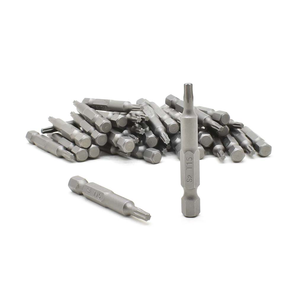 25 Display Pack - T15 Single End Torx Screwdriver Bits - 2 Inch Long