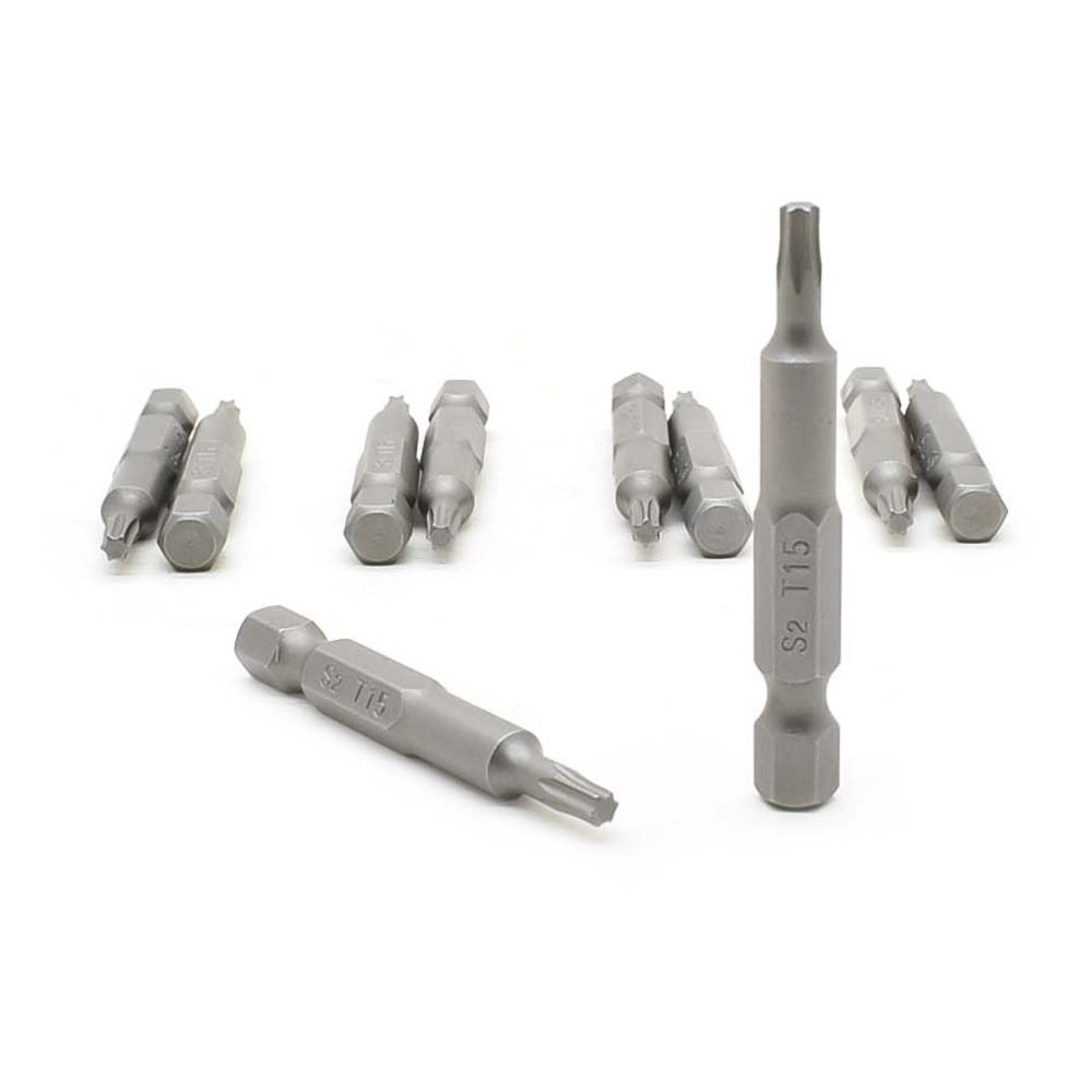 10 Display Pack - T15 Single End Torx Screwdriver Bits - 2 Inch Long