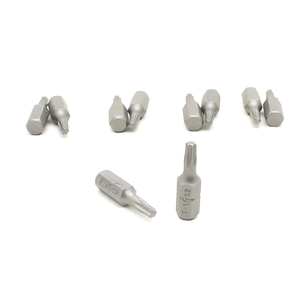 10 Display Pack - T15 Single End Torx Screwdriver Bits - 1 Inch Long