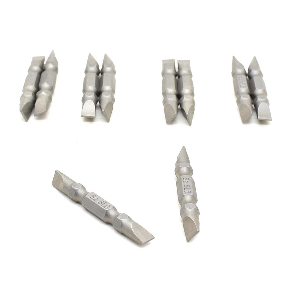 10 Display Pack - Slotted Double End Screwdriver Bits - 2" Long - 6mm Wide Slot