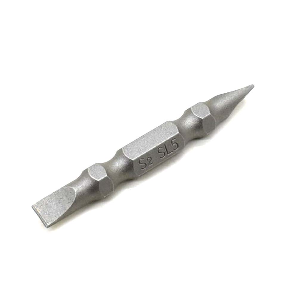 25 Display Pack - Slotted Double End Screwdriver Bits - 2" Long - 5mm Wide Slot