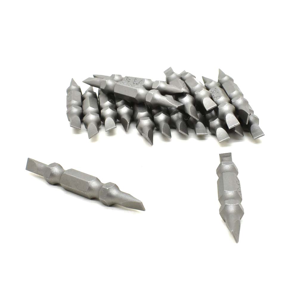 10 Display Pack - Slotted Double End Screwdriver Bits - 2" Long - 4mm Wide Slot
