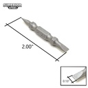 10 Display Pack - Slotted Double End Screwdriver Bits - 2" Long - 4mm Wide Slot
