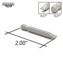 10 Display Pack - Single End Slotted Screwdriver Bits - 2 Inch Long - 7mm Wide Slot