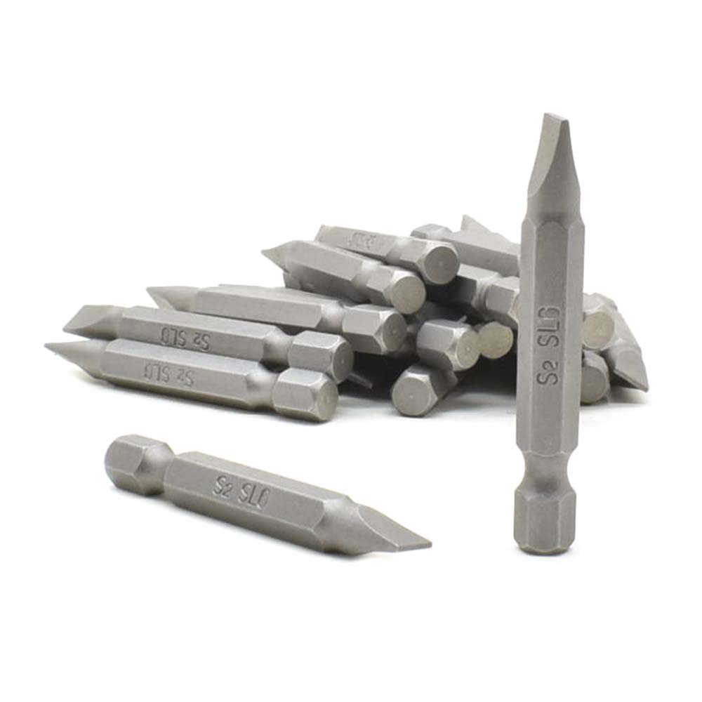 25 Display Pack - Single End Slotted Screwdriver Bits - 2 Inch Long - 6mm Wide Slot