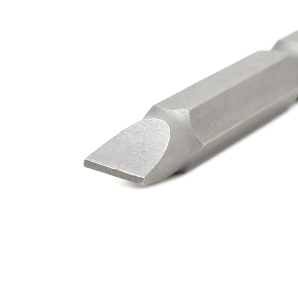 10 Display Pack - Single End Slotted Screwdriver Bits - 2 Inch Long - 6mm Wide Slot