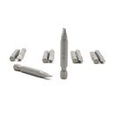 10 Display Pack - Single End Slotted Screwdriver Bits - 2 Inch Long - 6mm Wide Slot