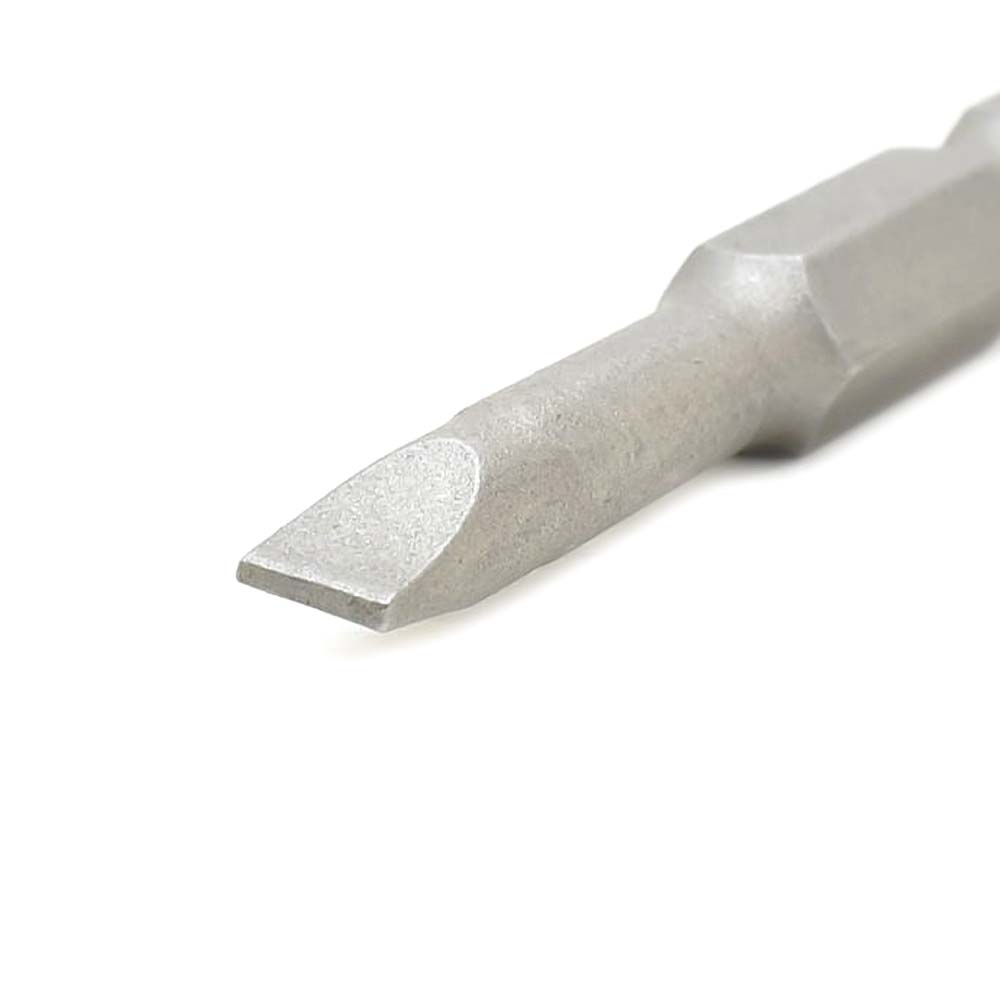 10 Display Pack - Single End Slotted Screwdriver Bits - 2 Inch Long - 5mm Wide Slot