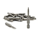 25 Display Pack - Single End Slotted Screwdriver Bits - 2 Inch Long - 4mm Wide Slot