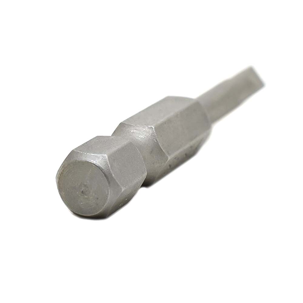 10 Display Pack - Single End Slotted Screwdriver Bits - 2 Inch Long - 4mm Wide Slot