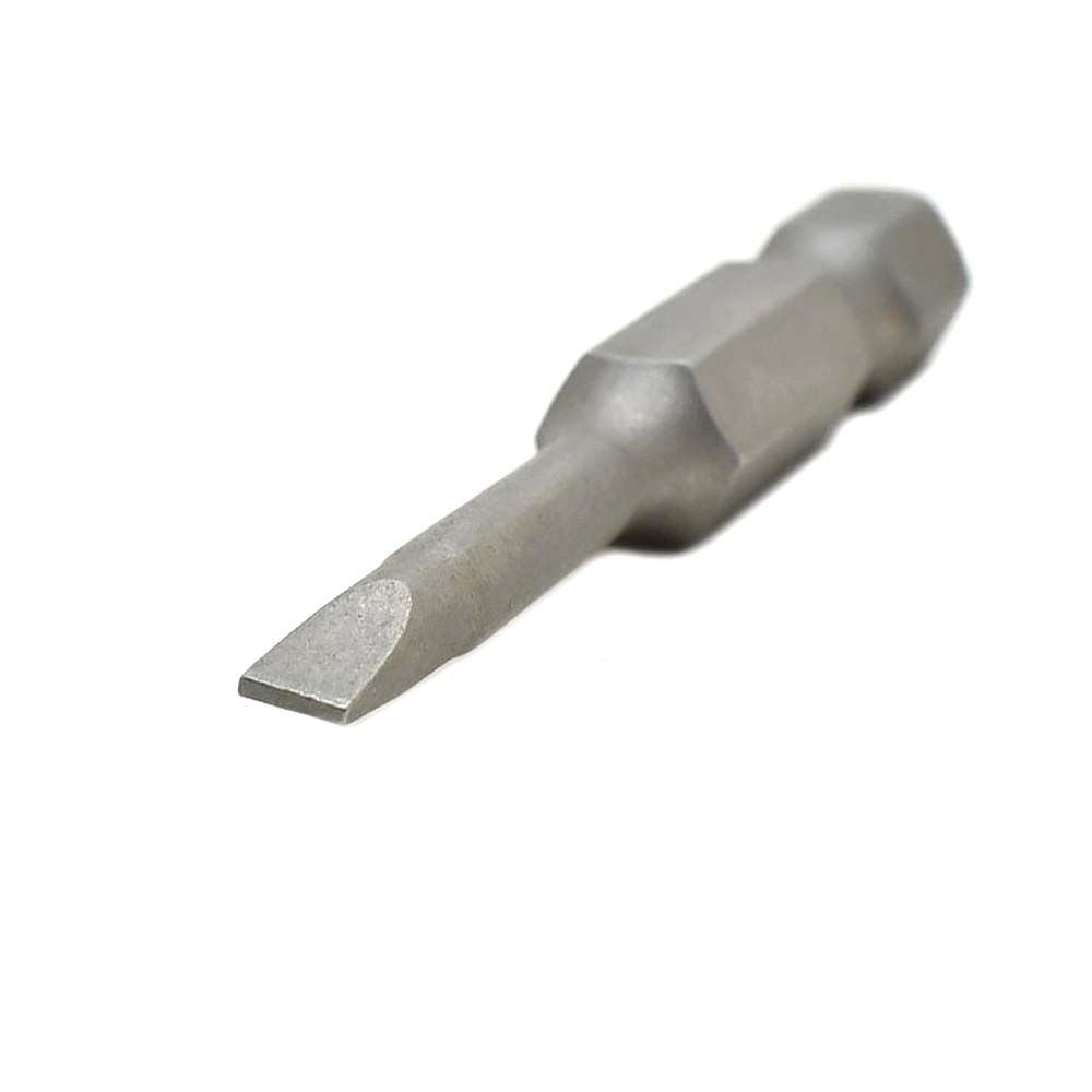 10 Display Pack - Single End Slotted Screwdriver Bits - 2 Inch Long - 4mm Wide Slot