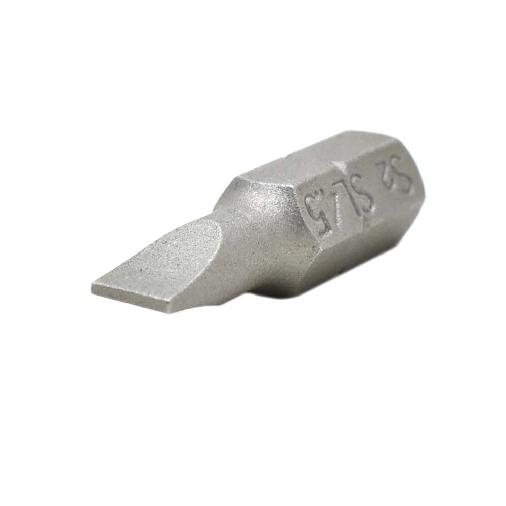50 Display Pack - Single End Slotted Screwdriver Bits - 1 Inch Long - 4.5mm Wide Slot