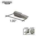 50 Display Pack - Single End Slotted Screwdriver Bits - 1 Inch Long - 4.5mm Wide Slot