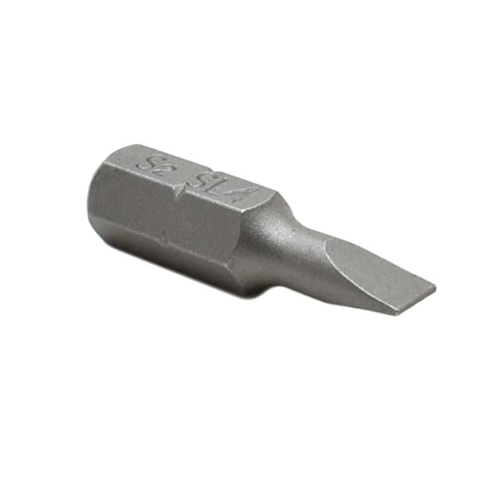 10 Display Pack - Single End Slotted Screwdriver Bits - 1 Inch Long - 4mm Wide Slot