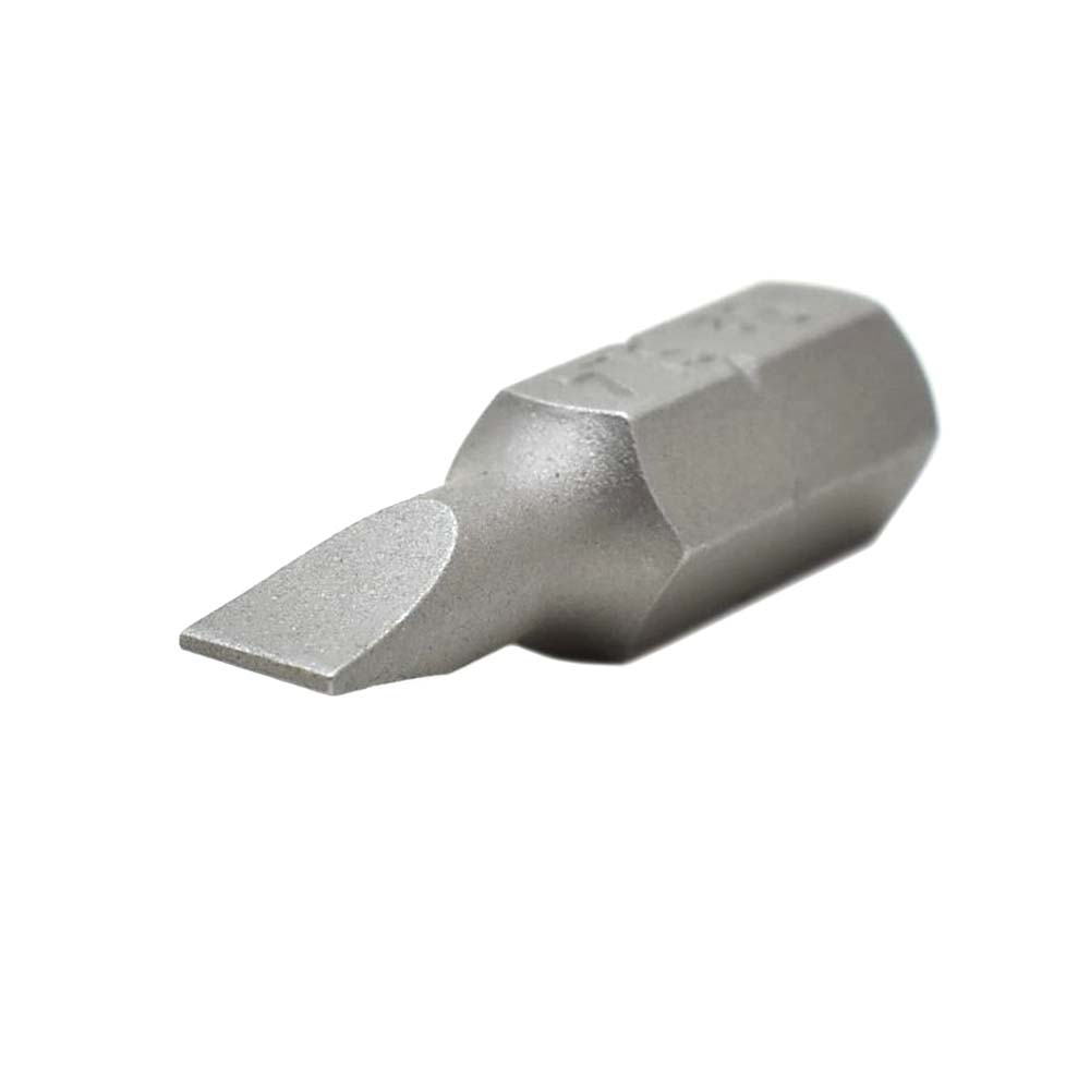 10 Display Pack - Single End Slotted Screwdriver Bits - 1 Inch Long - 4mm Wide Slot