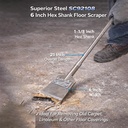 1-1/8" Hex Shank For SC10018 Floor Scraper 16" Long + 5" x 6" Floor Scraper Head  Includes blade (SC92100 + SC10018)