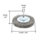 2-Inch Wire Wheel 1/4-Inch Shank - Coarse Crimped Wire 4500 RPM