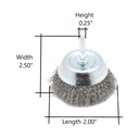 2-Inch Wire Cup Brush 1/4-Inch Shank - Fine Crimped Wire 4500 RPM