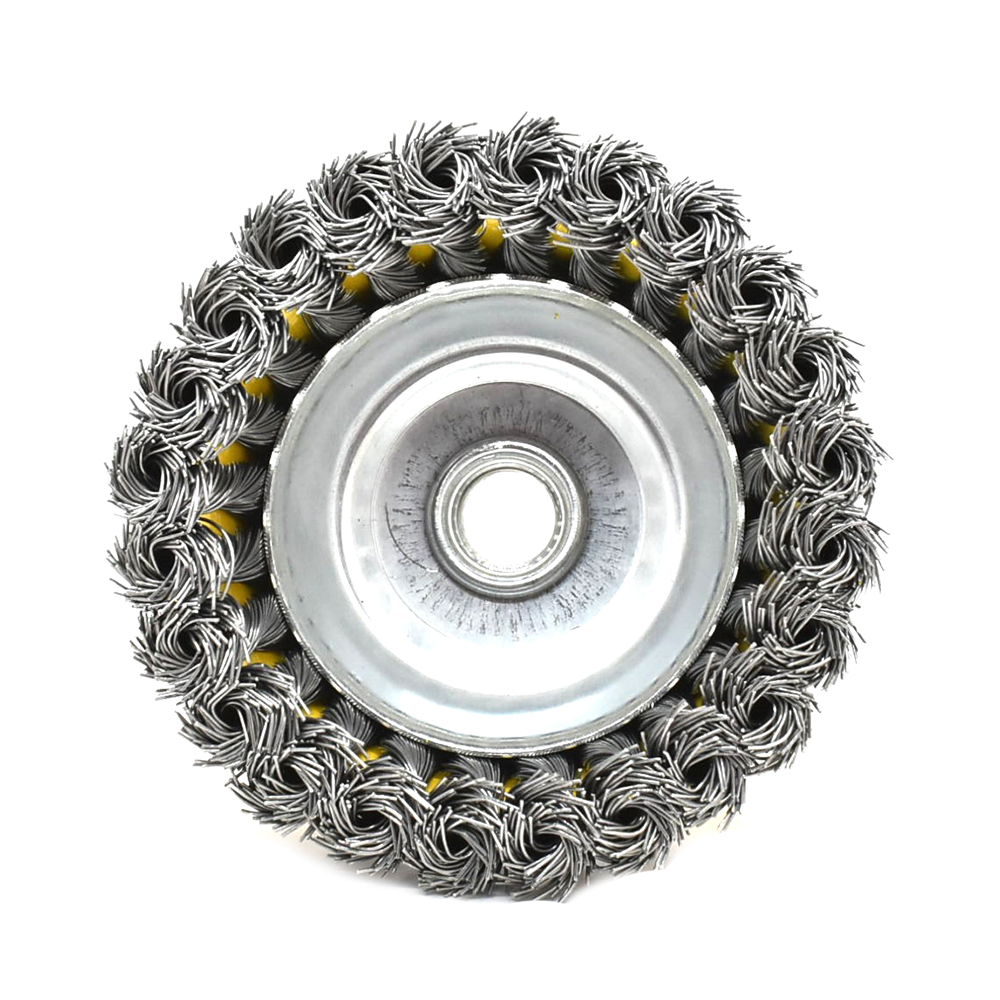 4-Inch Wire Cup Brush, 5/8-11 Thread - Knotted Wire 8500 RPM