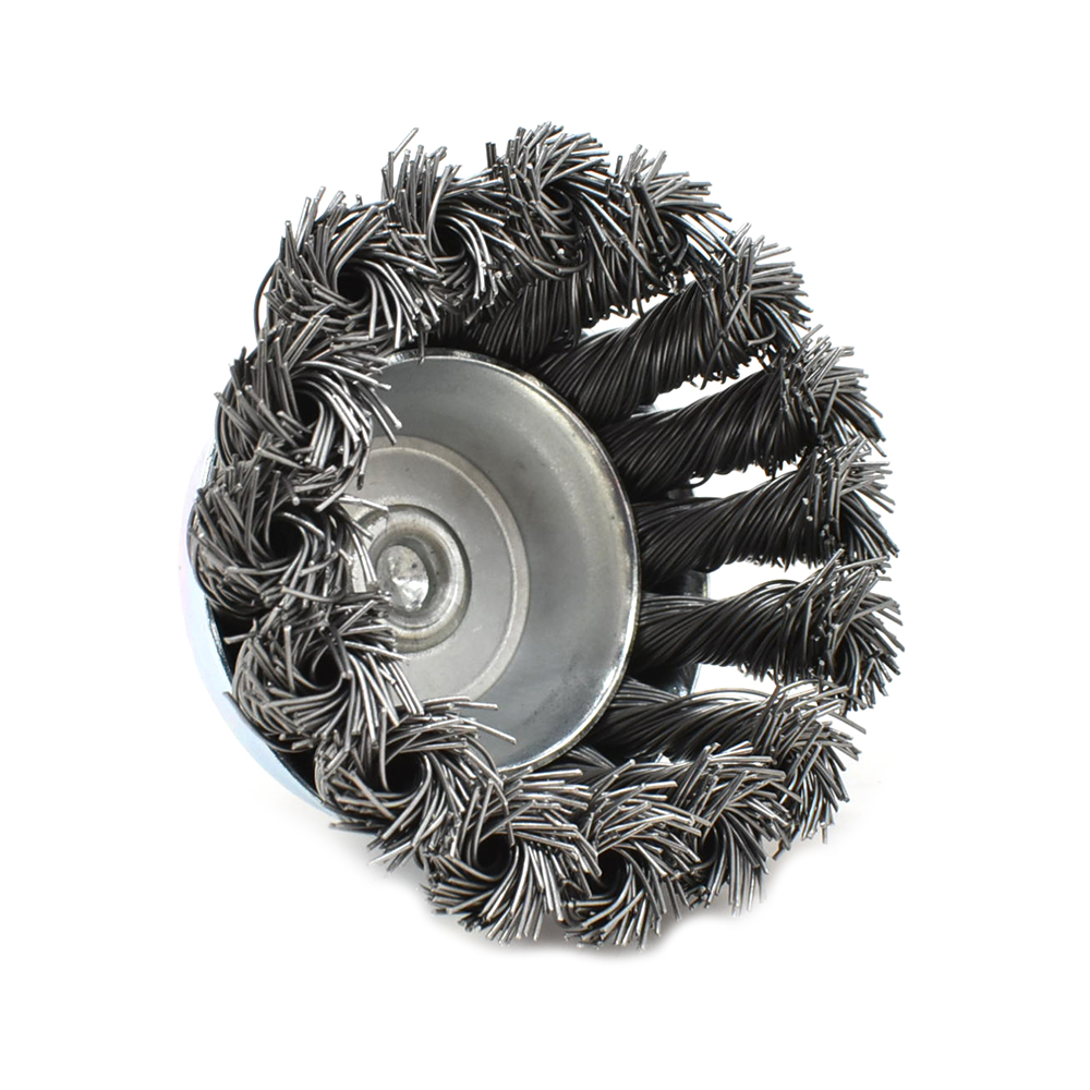 3-Inch Wire Cup Brush 1/4-Inch Shank - Knotted Wire 4500 RPM