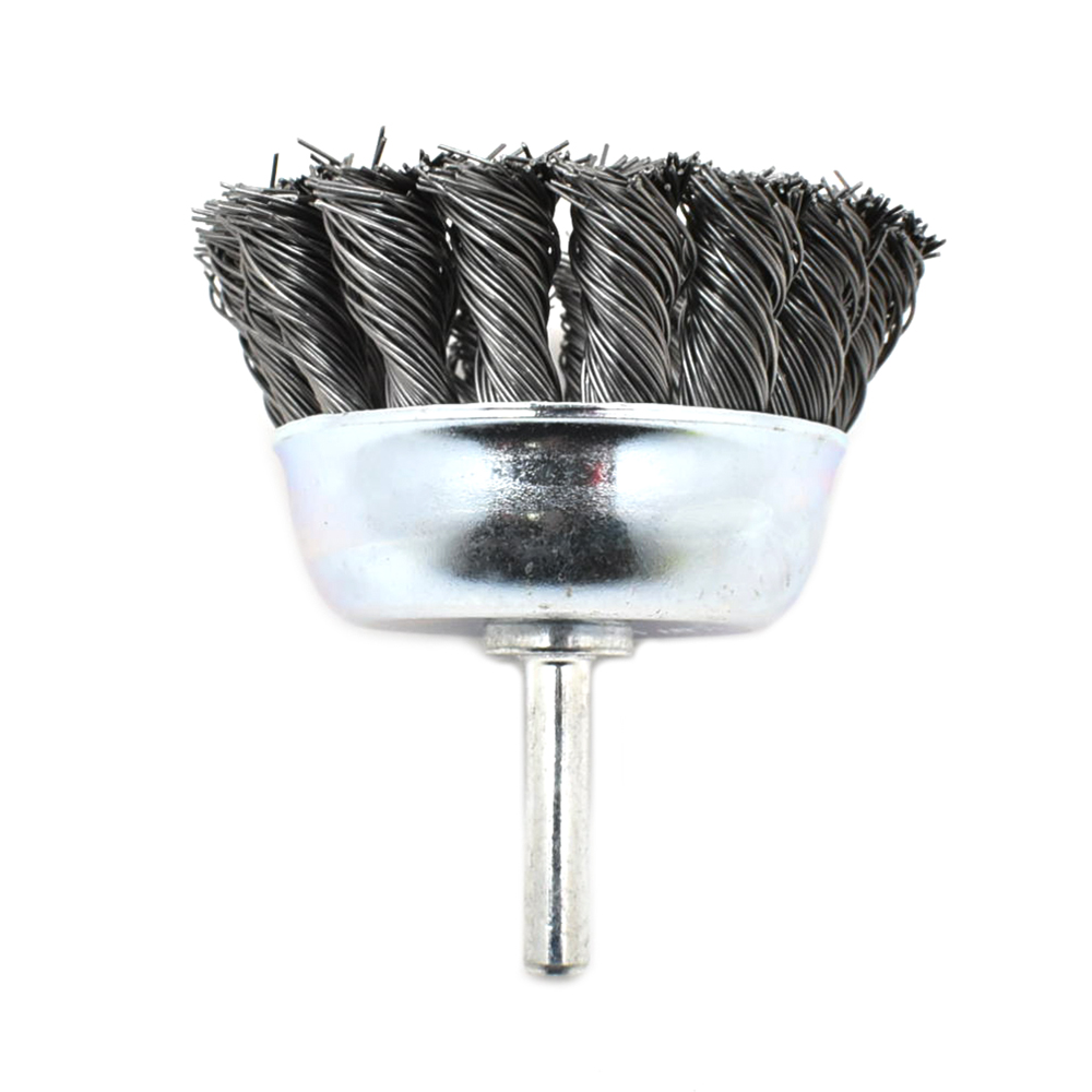 3-Inch Wire Cup Brush 1/4-Inch Shank - Knotted Wire 4500 RPM