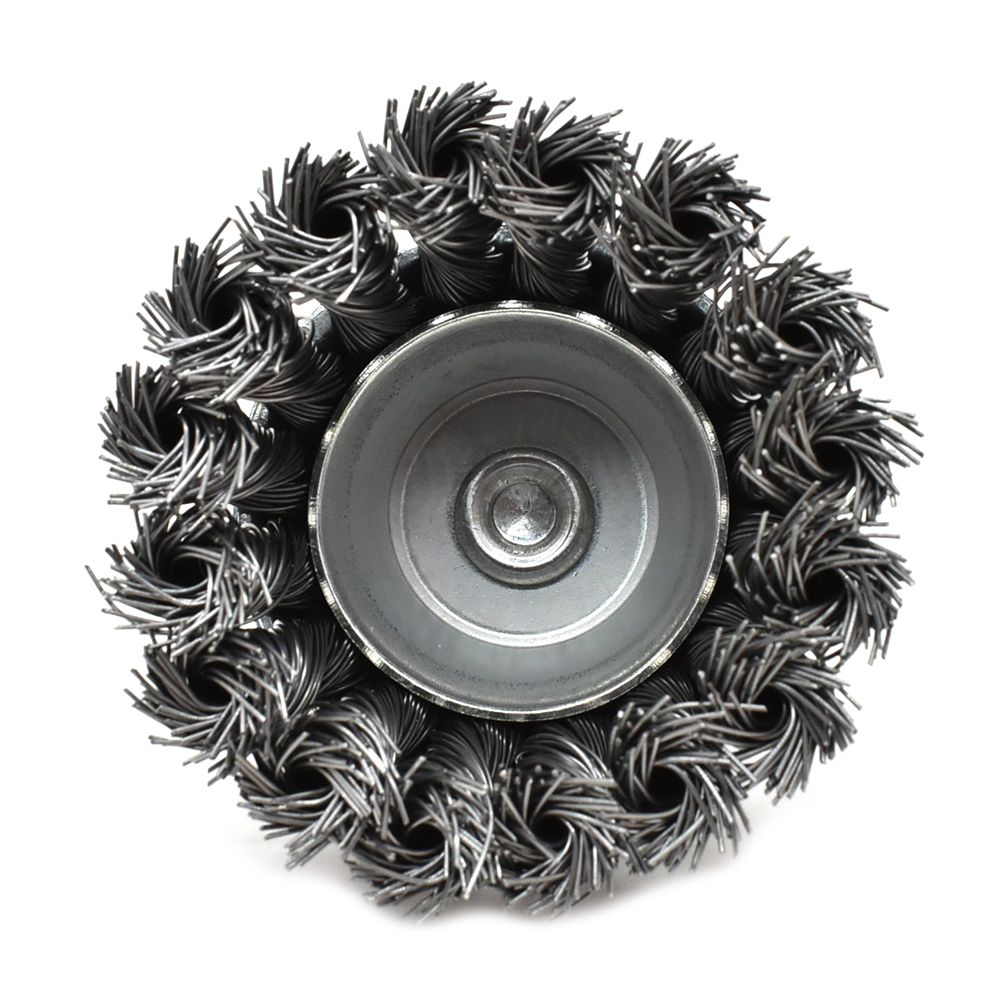 3-Inch Wire Cup Brush 1/4-Inch Shank - Knotted Wire 4500 RPM