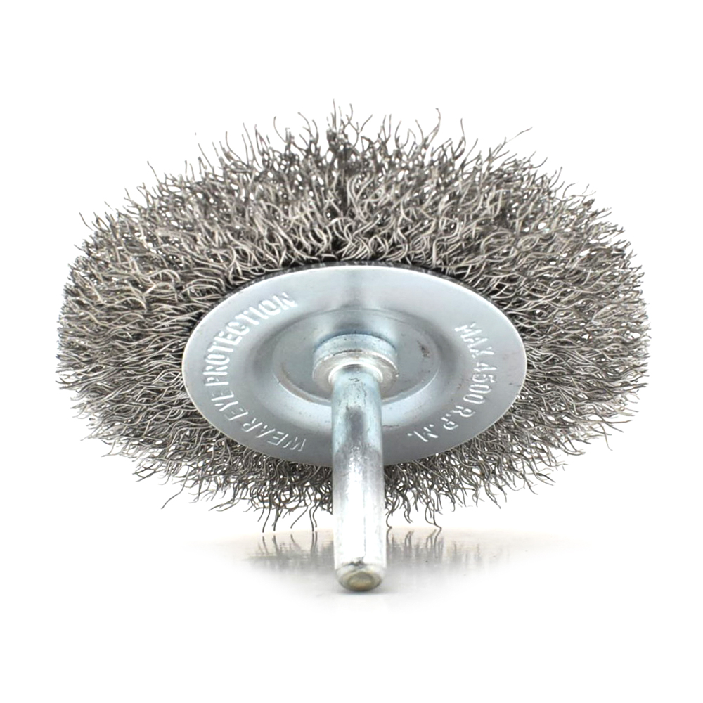 3-Inch Wire Wheel 1/4-Inch Shank - Coarse Crimped Wire 4500 RPM