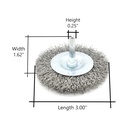 3-Inch Wire Wheel 1/4-Inch Shank - Coarse Crimped Wire 4500 RPM