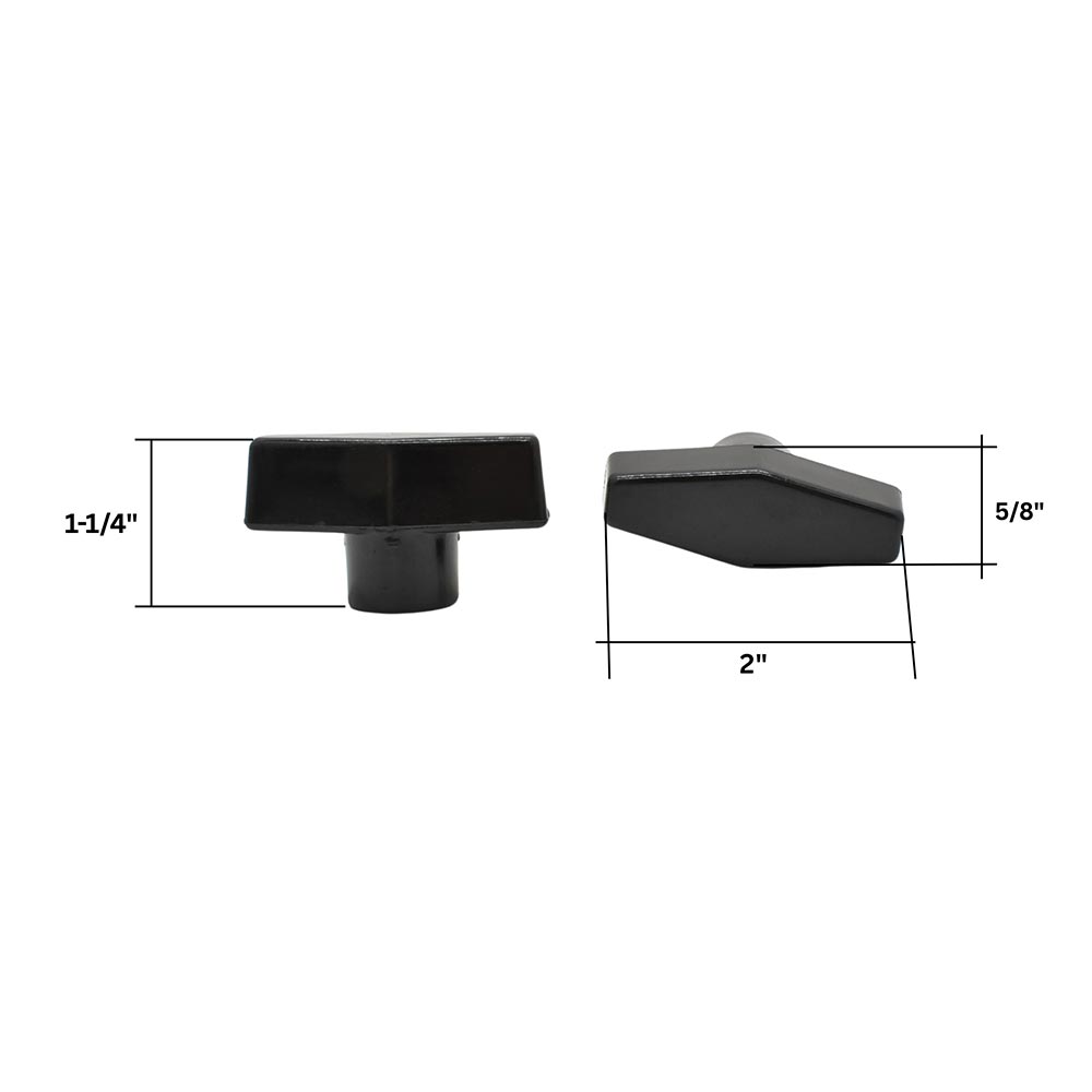 2" T Knob 3/8 -16  (5/pk)