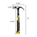 16 Oz Smooth Face One-Piece Forged Steel Curved Claw Hammer with Magnetic Nail Starter