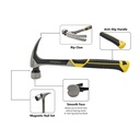 20 Oz Smooth Face One-Piece Forged Steel Rip Claw Hammer with Magnetic Nail Starter