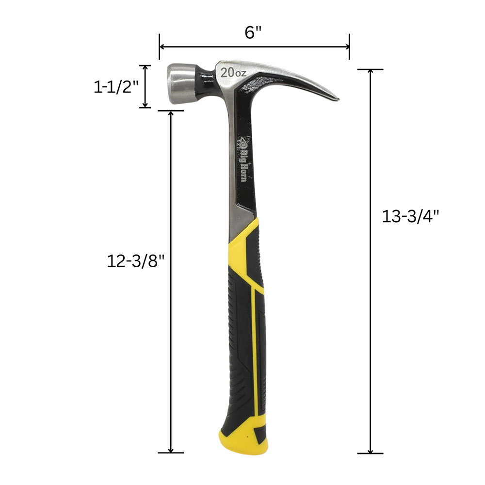 20 Oz Smooth Face One-Piece Forged Steel Rip Claw Hammer with Magnetic Nail Starter