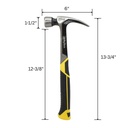 20 Oz Smooth Face One-Piece Forged Steel Rip Claw Hammer with Magnetic Nail Starter
