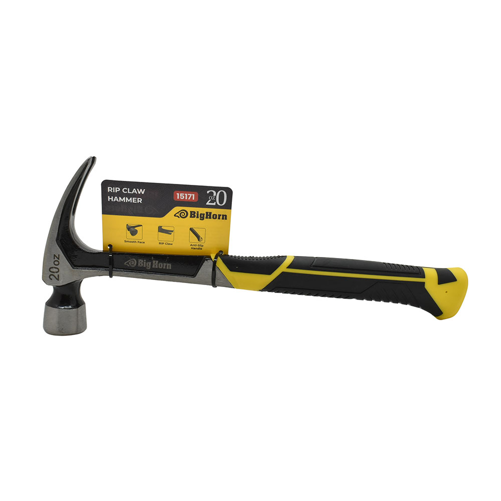 20 Oz Smooth Face One-Piece Forged Steel Rip Claw Hammer with Magnetic Nail Starter