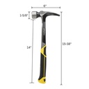 22 Oz Milled Face One-Piece Forged Steel Rip Claw Framing Hammer with Magnetic Nail Starter