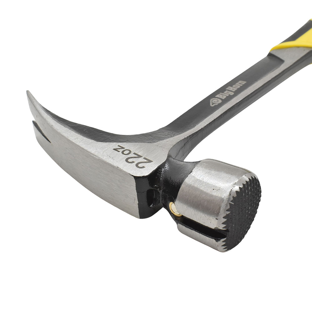 22 Oz Milled Face One-Piece Forged Steel Rip Claw Framing Hammer with Magnetic Nail Starter