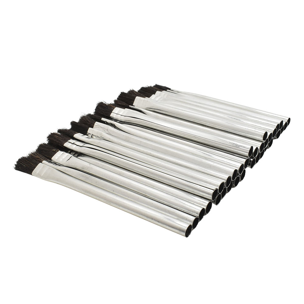 1/2" Width  Flexible Natural hair Bristle Tin/Metal Tubular Ferrule Handle Acid/Flux Brushes -  (Qty - 36)